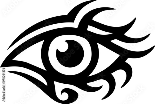 Mystical Floating Eye Symbol With Cosmic Rays And Stars