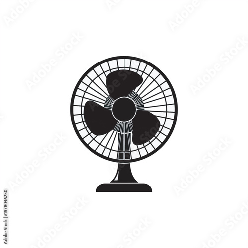 Vintage electric fan isolated on black background