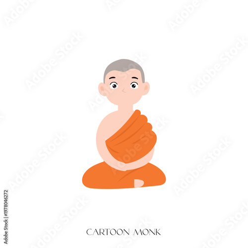 man meditating in lotus pose yoga vector illustration of a peaceful pregnant mother sitting calmly. monk cartoon