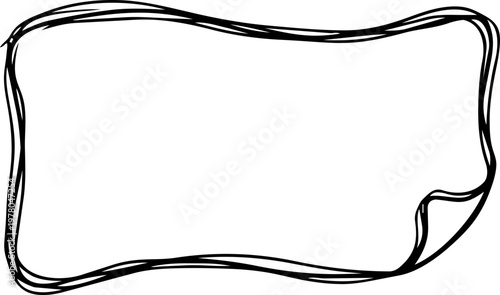 Hand-drawn sketchy sticky note frame with doodle paper texture