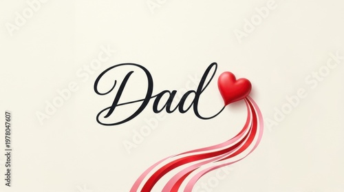 Minimalist Dad Greeting Design with Heart and Flow