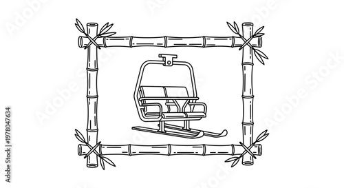 Ski Lift Chair in Bamboo Frame