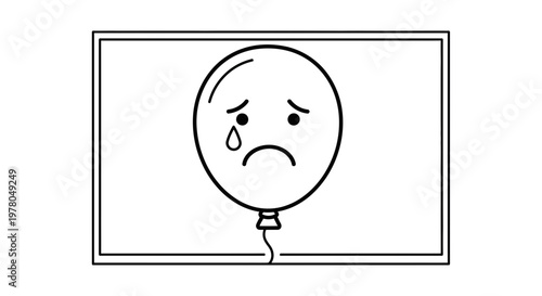 Sad Balloon Crying Tear, Loneliness, Sadness, Depression, Unhappy Emotion, Isolated