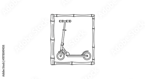 Scooter Framed in Bamboo