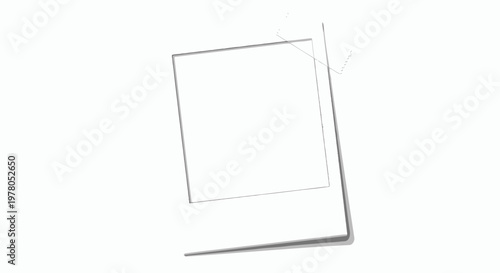 Blank instant photo frame with copy space, isolated on white background