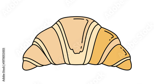 A single golden brown flaky croissant.