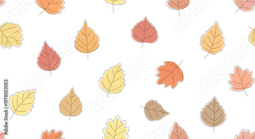 Colorful autumn leaves falling down.