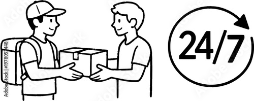 24/7 delivery services available vector design,sign vector