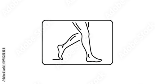 Line Art Icon of a Person Walking, Running, or Exercising Legs