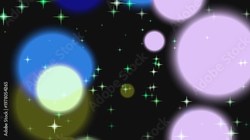 Abstract Colorful Bokeh and Sparkle Stars Background