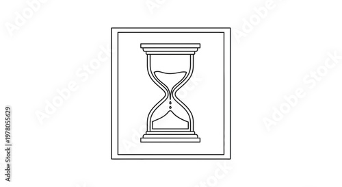 Hourglass Icon Outline, Symbol of Time Passing, Countdown, and Urgency