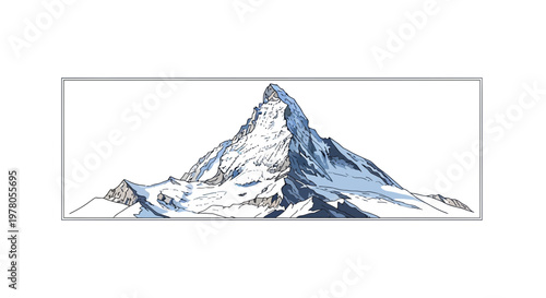 Iconic Matterhorn Mountain Peak, Snow-Capped Alpine Summit, Majestic Swiss Alps Landscape