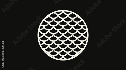 Abstract Egg-Shaped Pattern on Black Background