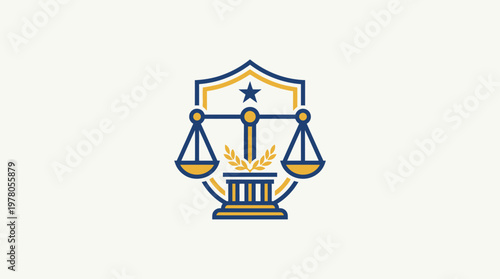 Justice Scales Logo with Shield and Elegant Details