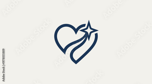 Elegant Heart Logo With Shooting Star