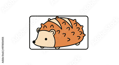 Cute Cartoon Hedgehog Illustration, Adorable Spiky Animal Character, Simple Vector Art