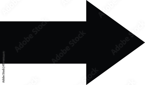 Large black arrow pointing to the right on white background  simple directional symbol