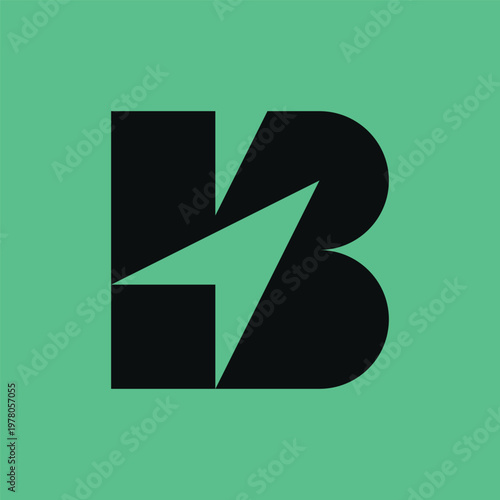 Geometric letter B arrow logo