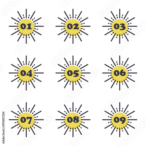 イラスト素材：各種フレーム、見出し、吹き出し、数字、番号、重要、ポイント