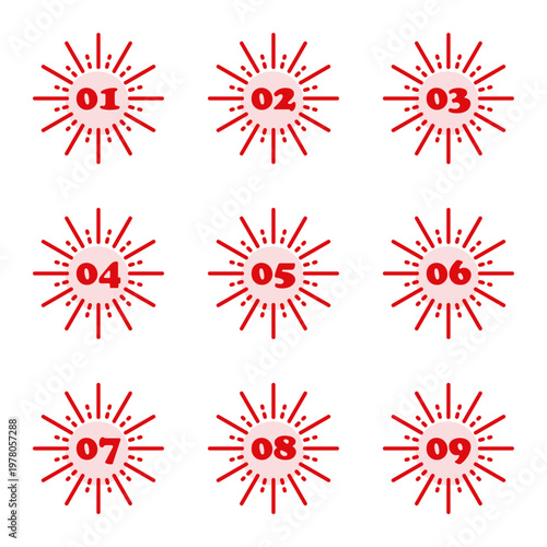 イラスト素材：各種フレーム、見出し、吹き出し、数字、番号、重要、ポイント
