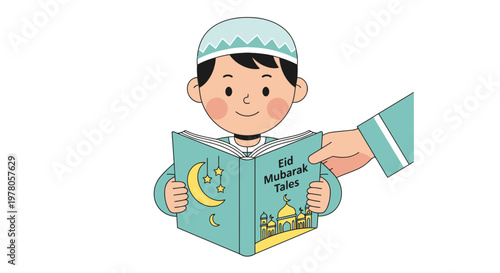 Young boy reading holy book.
