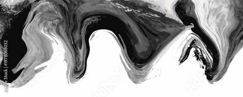 Grayscale abstract fluid art background with dynamic ink wave patterns. This liquid marble texture is perfect for elegant modern graphics and backdrops.