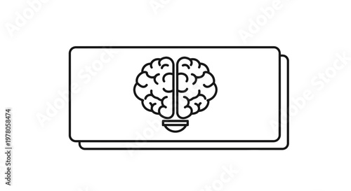 Brain Light Bulb Idea Icon - Creative Thinking and Innovation Concept