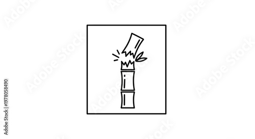 Broken Bamboo Plant Icon Symbol