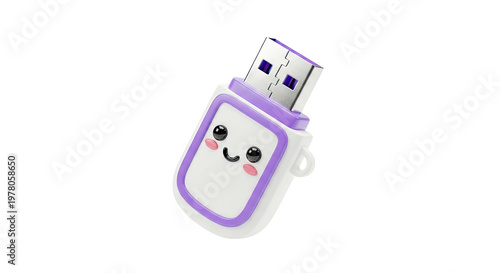 Cute Kawaii USB Flash Drive with Smiling Face