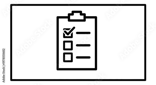 Checklist Icon on Clipboard: Task Completion, To-Do List, and Planning Concept