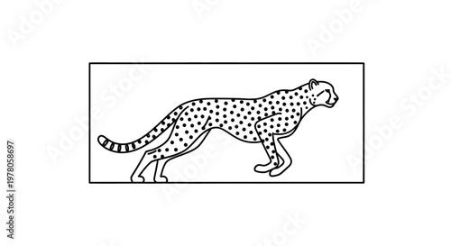 Cheetah Silhouette, Fast Running Animal, Spotted Wild Cat, Vector Illustration