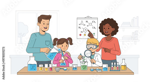 Diverse group of people in lab.