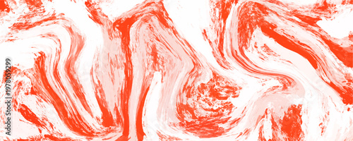 Vibrant red white marble texture shows dynamic fluid wave. This bold artistic graphic is for energetic marketing