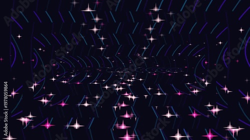 Abstract futuristic starfield background with pink and white glitters