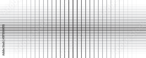 Horizontal line pattern. From thin line to thick. Parallel stripe. Black streak on white background. Straight gradation stripes. Abstract geometric patern.