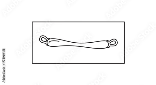 Simple line drawing of a horse stirrup, isolated on white background