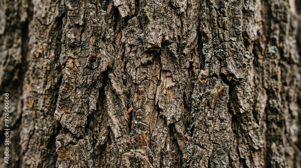 Obraz premium Close-up of rough, textured tree bark with deep fissures and natural patterns