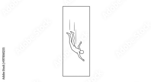 Person Falling Down, Danger, Fear, Free Fall, Isolated Silhouette
