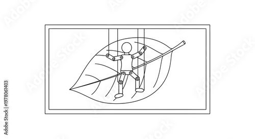 Puppet Marionette on Leaf