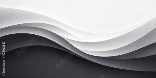 An abstract black and white background featuring blue light waves and futuristic wavy curves creates a digital 3d motion pattern for a sleek technology business wallpaper template