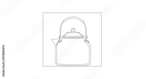 Minimalist Line Art of a Classic Teapot