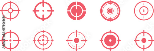 target reticle icon pack red scope aiming symbols vector
