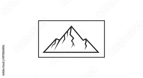 Minimalist Mountain Peak Icon Vector Illustration