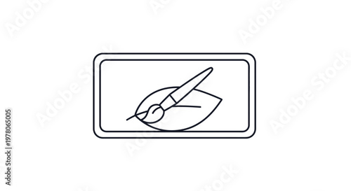 Digital Painting of a Leaf with a Brush Stroke, Concept Art and Nature Illustration