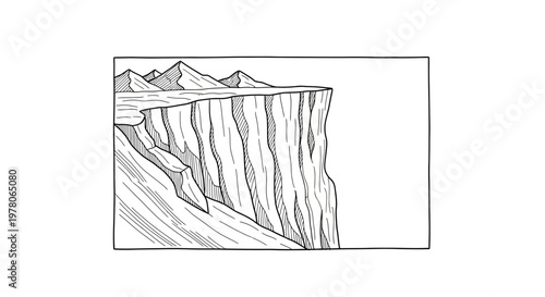 Dramatic cliff edge overlooking a vast landscape with mountains in the distance