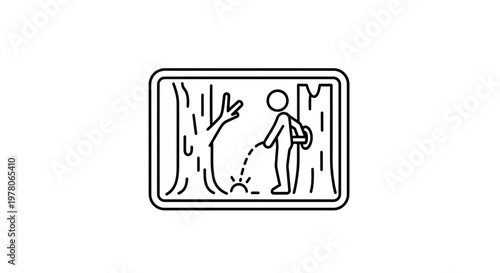 Man Urinating in Forest, Nature, Outdoor, Peeing, Wild, Trees, Camping, Restroom