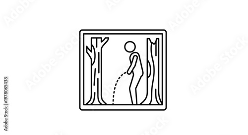 Man urinating in forest, nature, outdoor, privacy, relief, nature break, urination