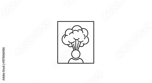 Exploding Head Icon: Burnout, Stress, Overload, Brainstorming, Idea