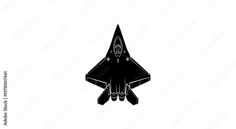 Fototapeta premium Modern Stealth Fighter Jet Silhouette