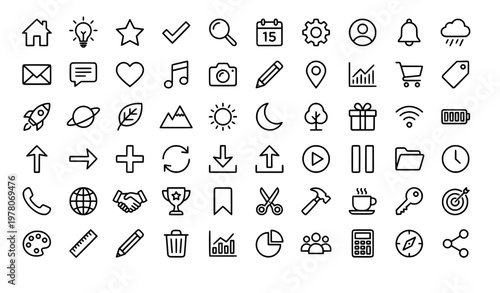 Minimal vector illustration set in high definition with editable shapes and clean modern design elements